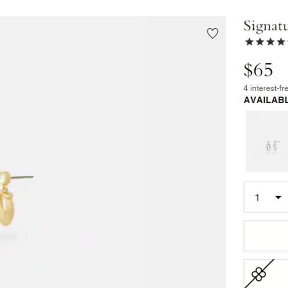 COACH SIGNATURE CRYSTAL EARRINGS GOLD - Picture 5 of 7